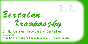 bertalan krompaszky business card